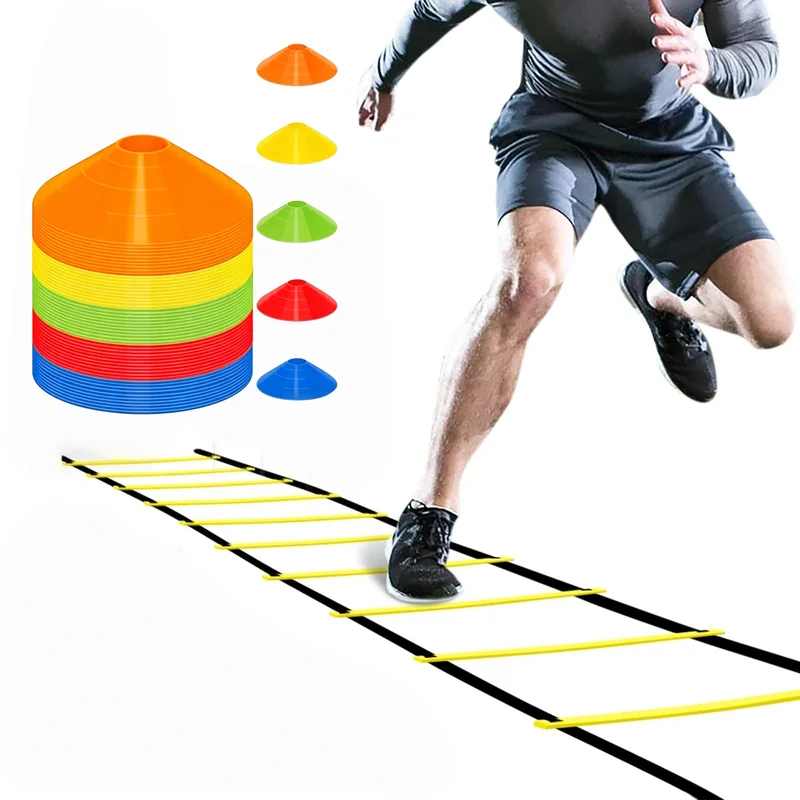 Sports Equipment Football - 6m Agility-Leiter & Fußball-Trainingsplatte, abnehmbar, für